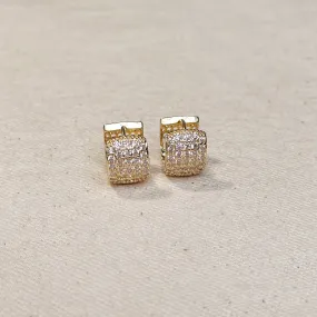 18k Gold Filled Chunky CZ Clicker Hoop Earrings