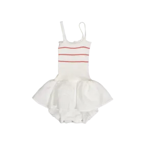 3001-BABY DRESS TUTU-Red Stripes