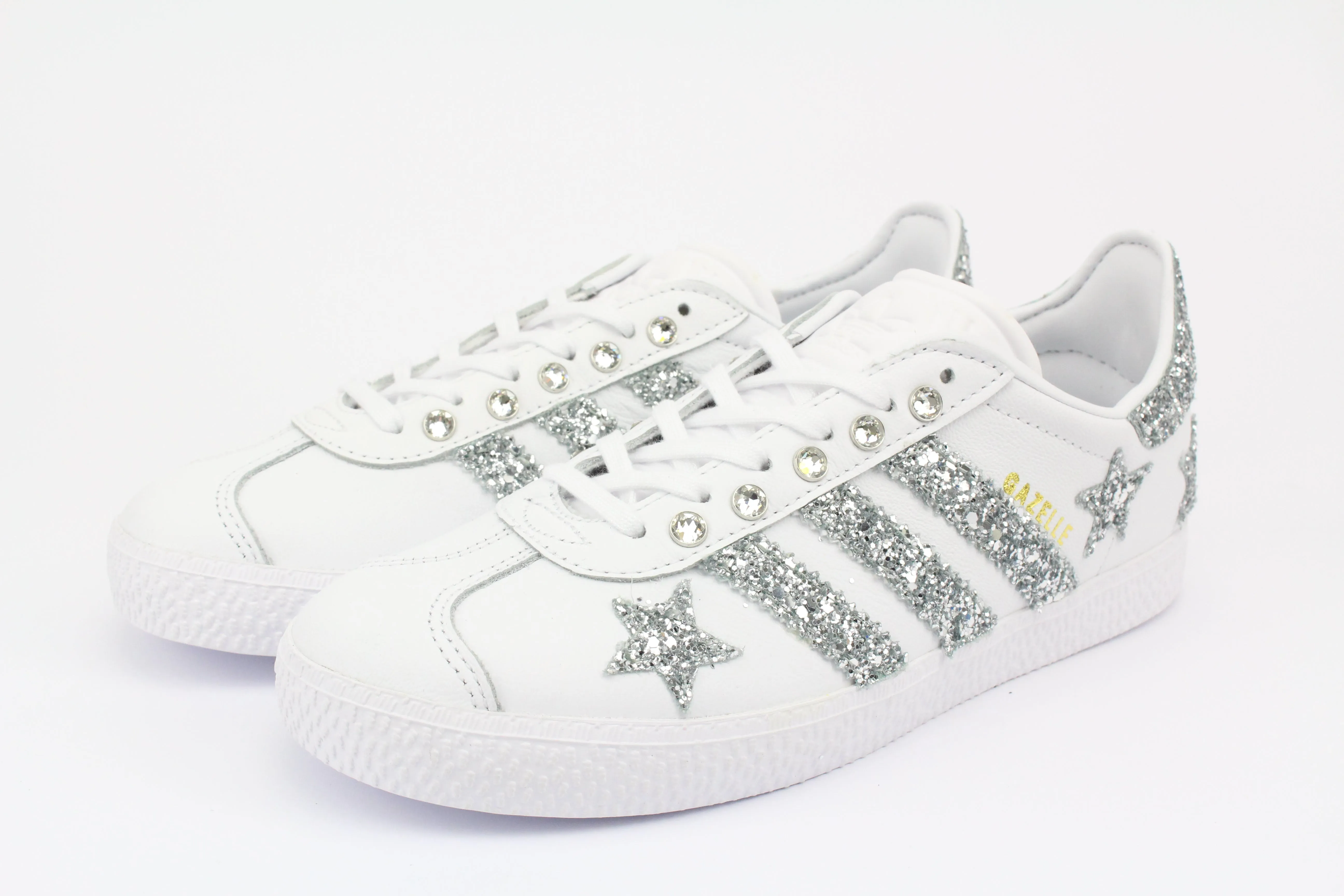 Adidas Gazelle Silver Glitter Stelle & Strass