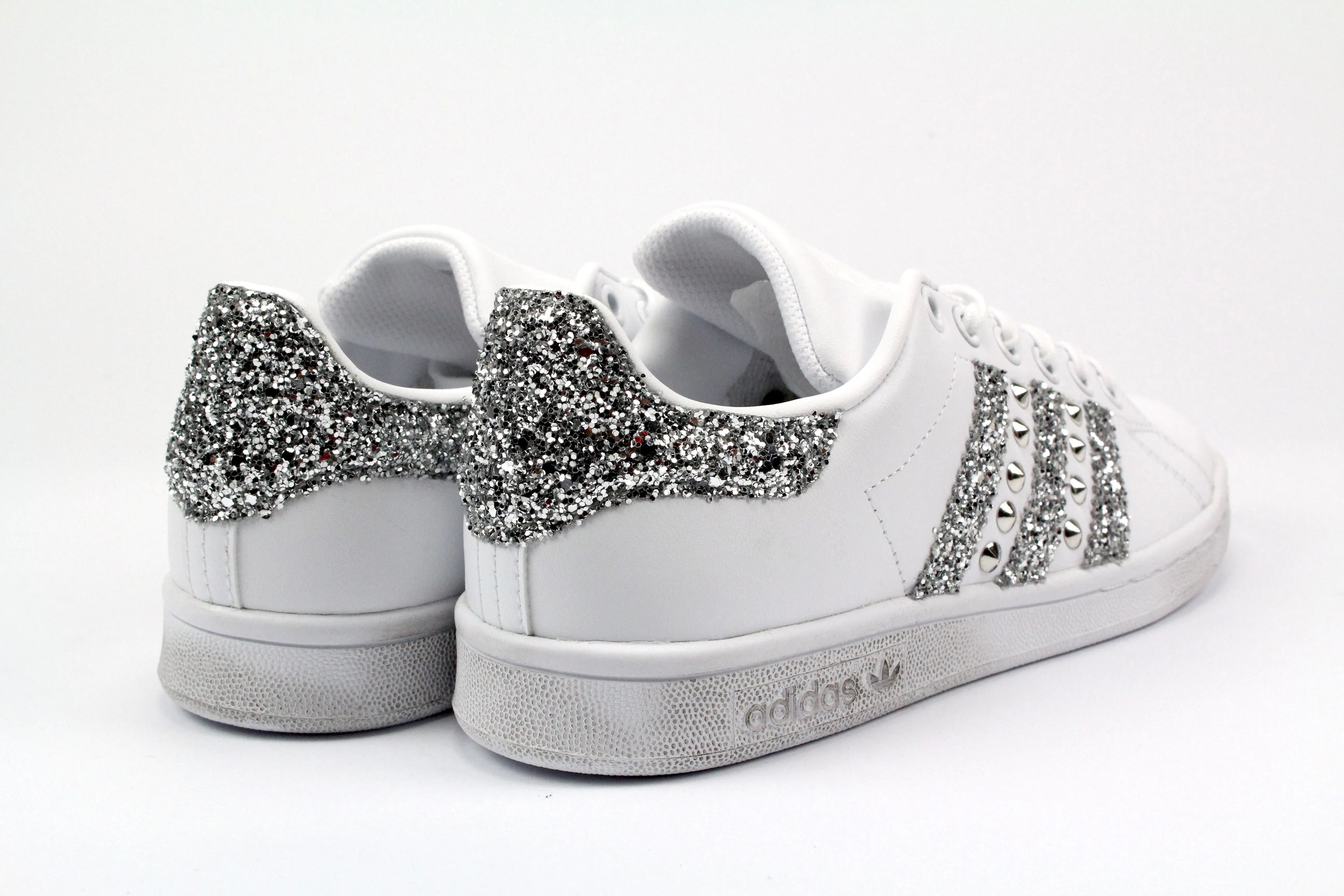 Adidas Stan Smith Silver Glitter & Borchie