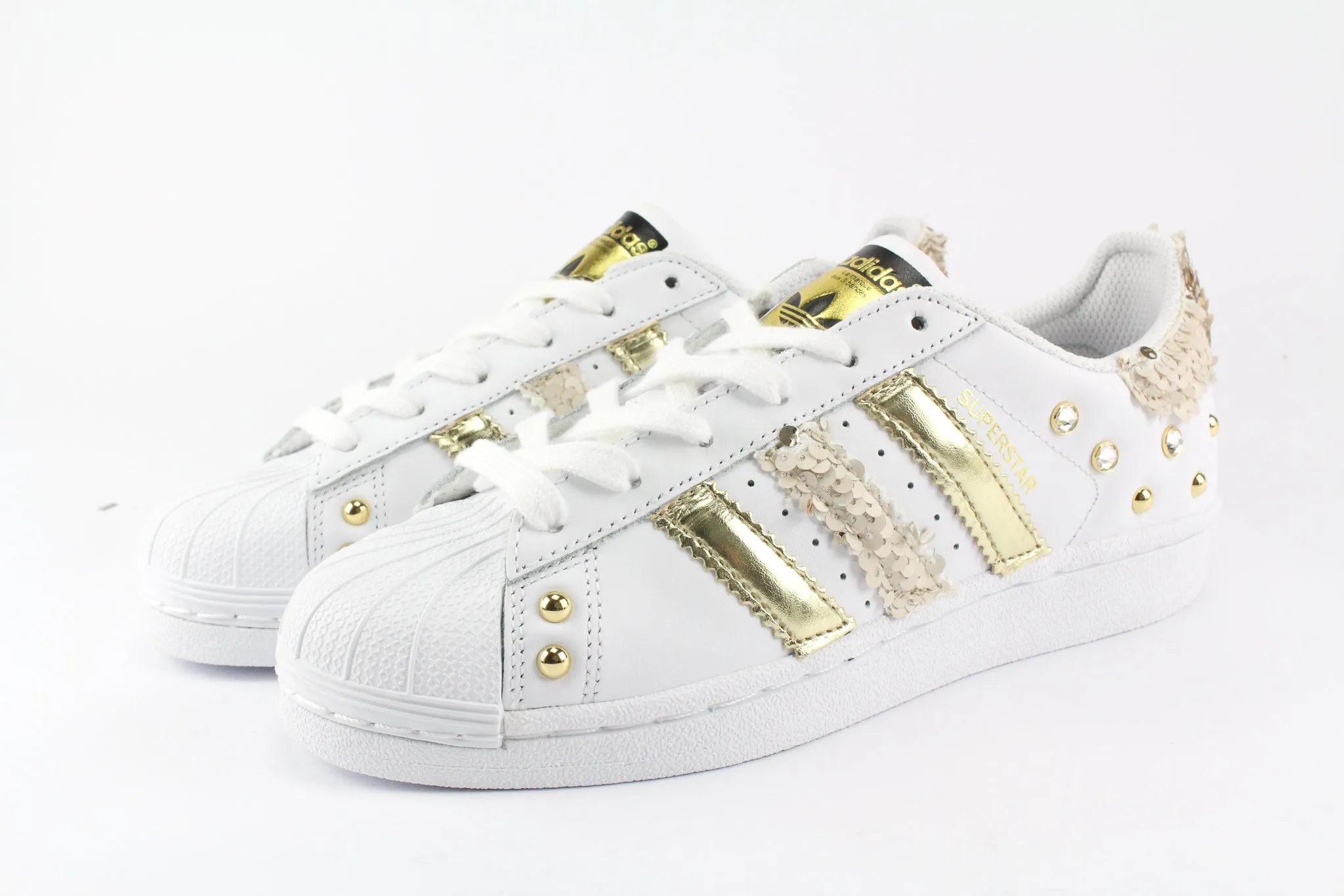 Adidas Superstar Gold Paillettes & Borchie