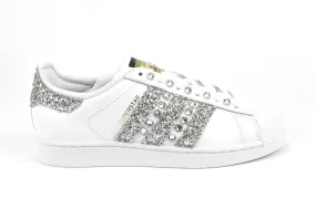 Adidas Superstar Silver Glitter & Strass