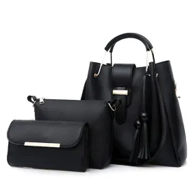 ALEXA 3 PIECE BLACK HANDBAG