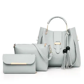 ALEXA 3 PIECE GREY HANDBAG