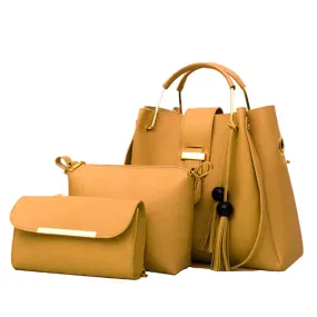 ALEXA 3 PIECE YELLOW HAND BAG