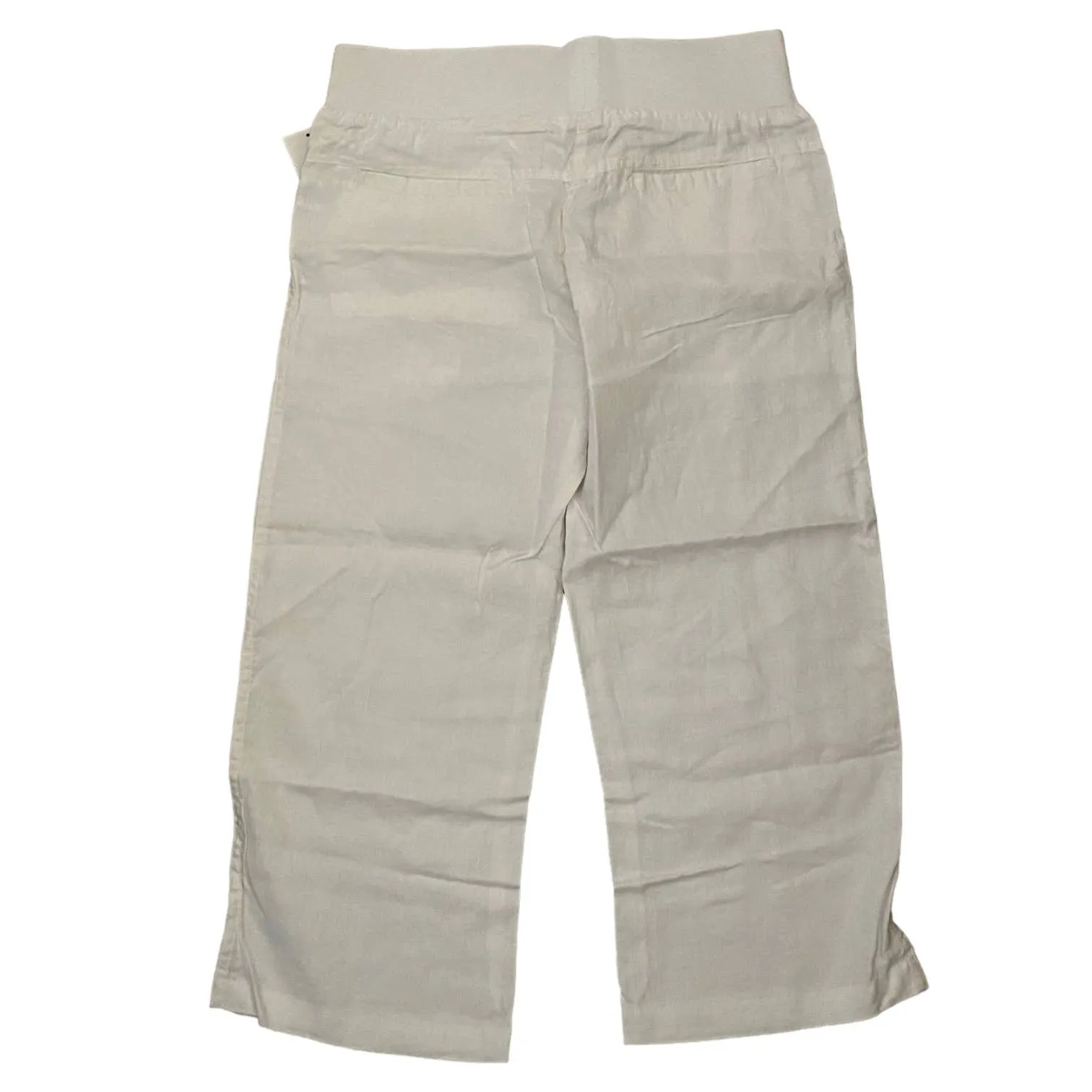 Allen Allen White Linen Capri Pants Size Small