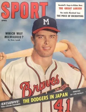 April 1957 Sport Cover (Ed Mathews, Milwaukee Braves)