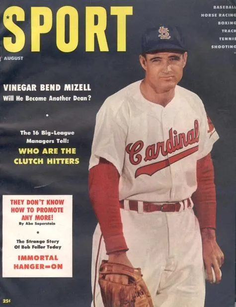 August 1956 Sport Cover (Vinegar Bend Mizell, St. Louis Cardinals)