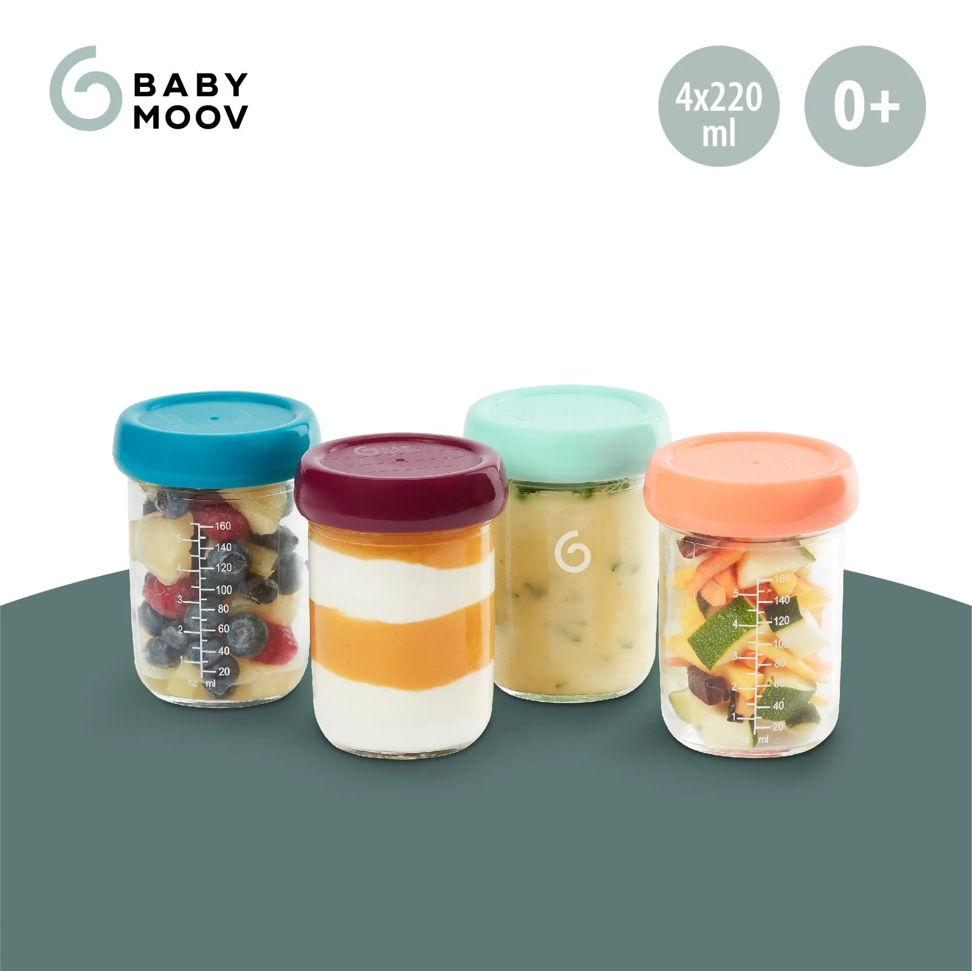 Babymoov Babybowls Glass Storage Containers (4 x 220ml)