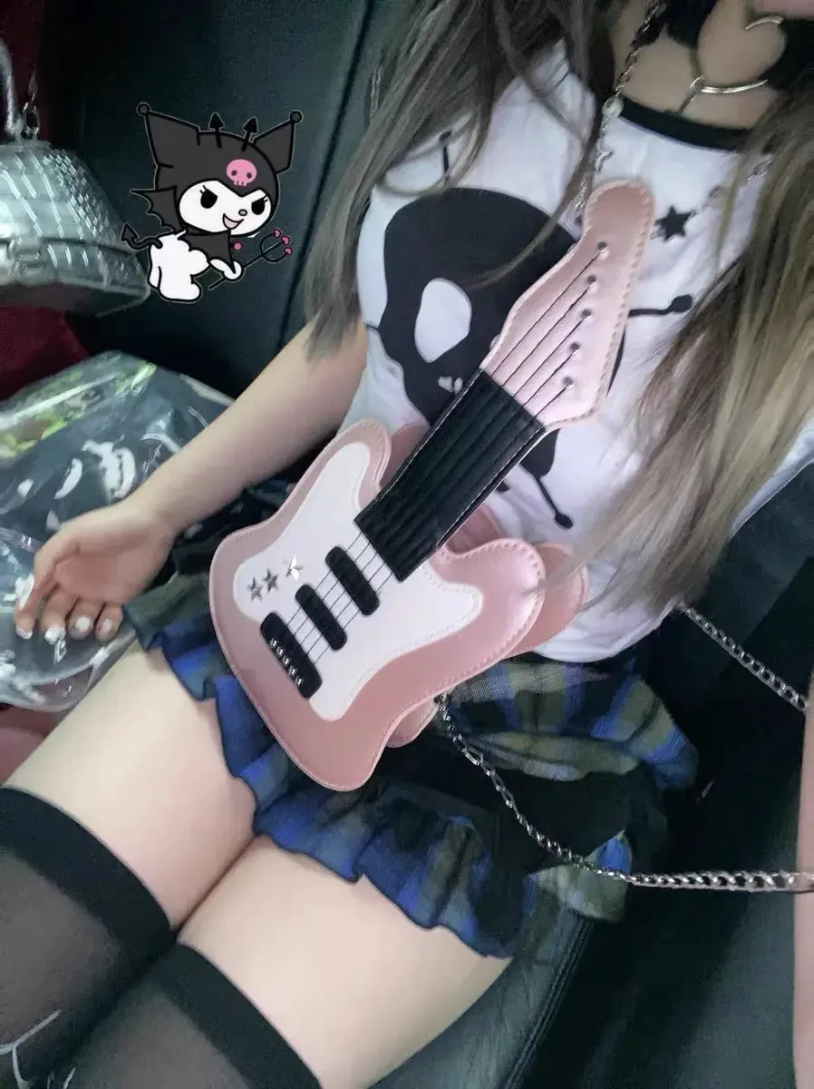 'Bass' Kawaii Y2k Guitar Shape Bag