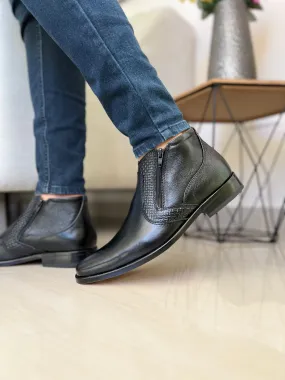 BOTIN ELEGANTE JACOBO EN CUERO NEGRO PARA CABALLERO