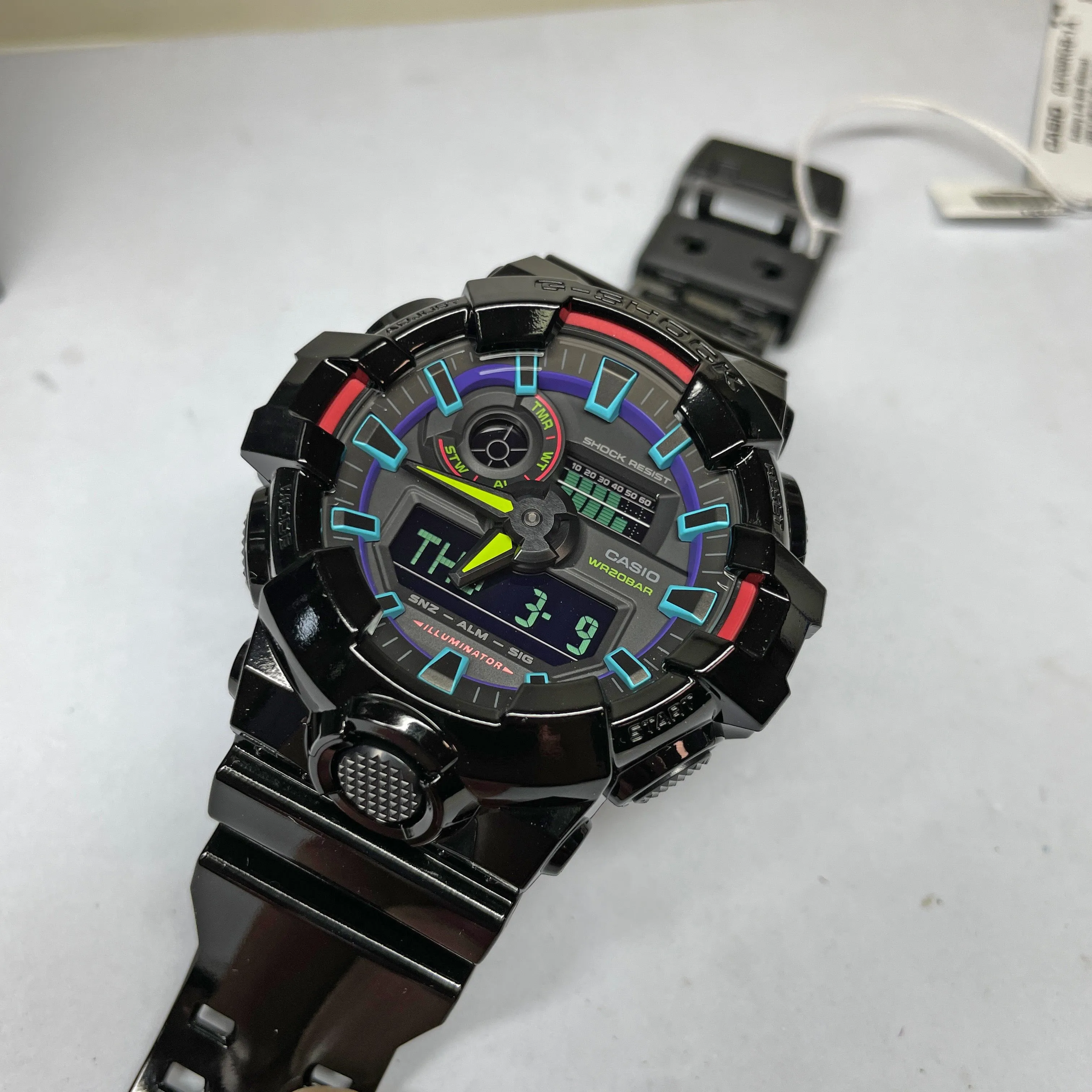 CASIO G-SHOCK GA700RGB-1A Rainbow Glossy Black Gamers Watch