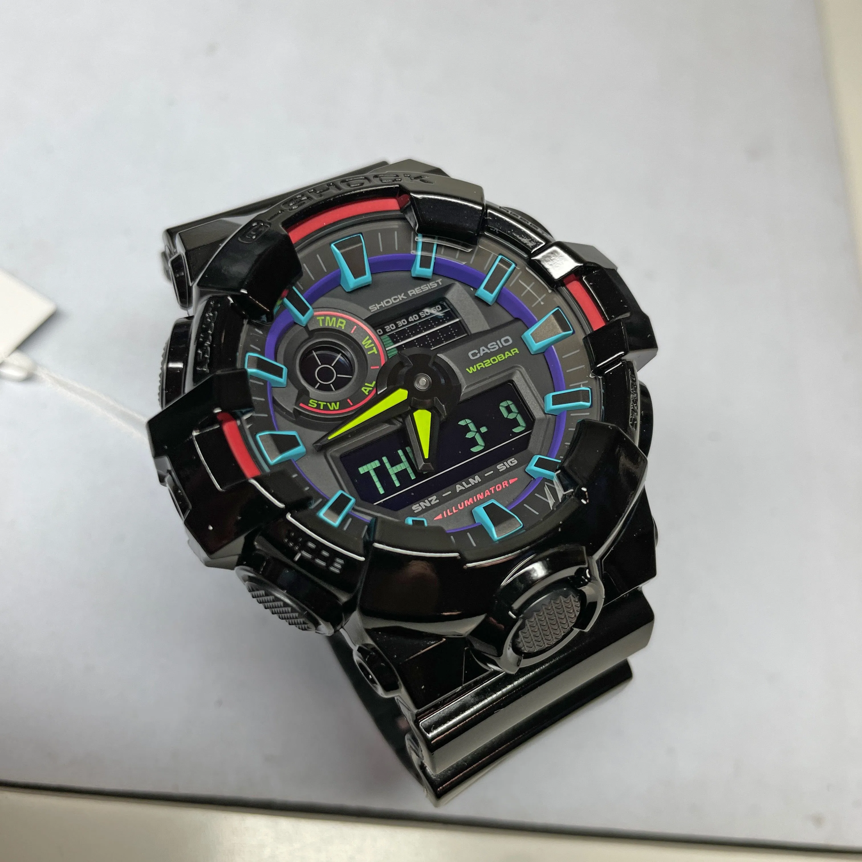 CASIO G-SHOCK GA700RGB-1A Rainbow Glossy Black Gamers Watch