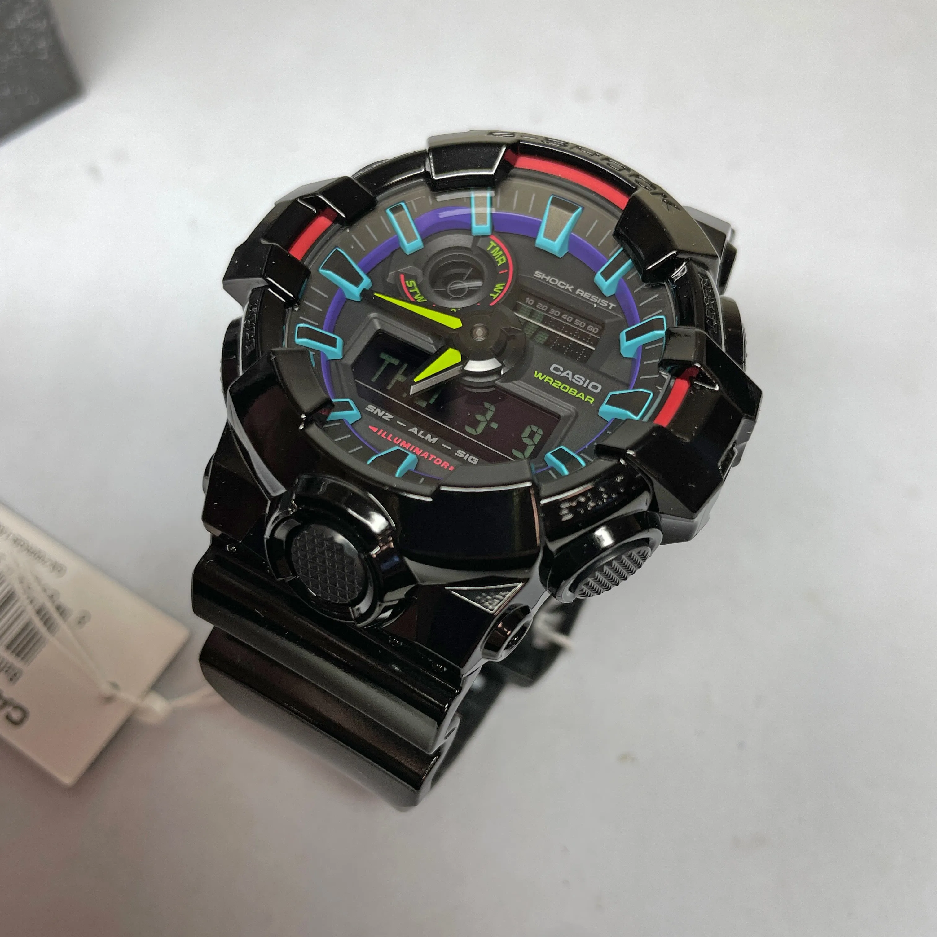 CASIO G-SHOCK GA700RGB-1A Rainbow Glossy Black Gamers Watch