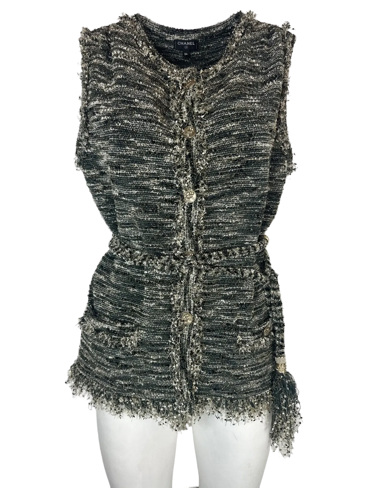 CHANEL - GILET & SKIRT MULTICOLOR SIZE 34 FR