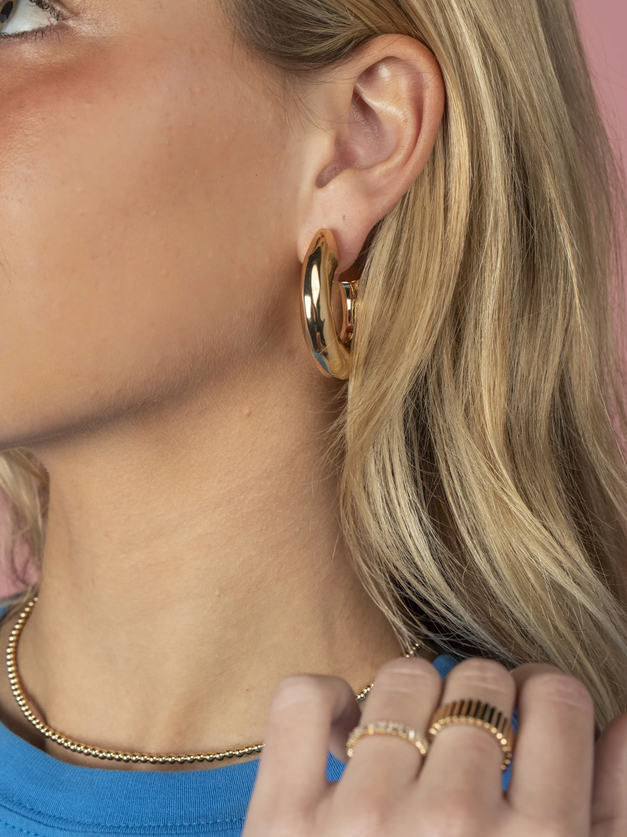 Chloe Hammered Hoop Earrings