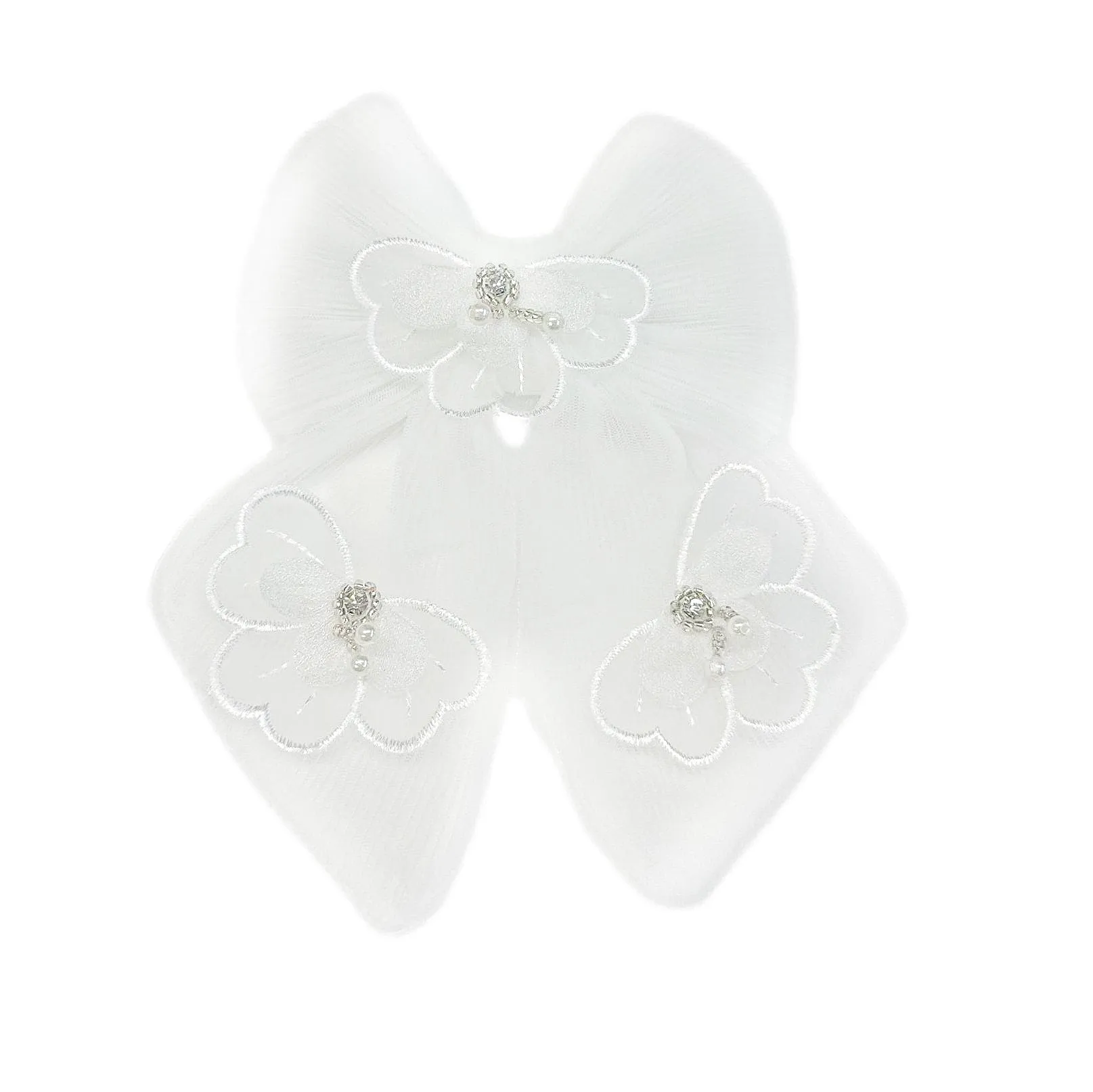 Constanza White Tulle Hair Bow