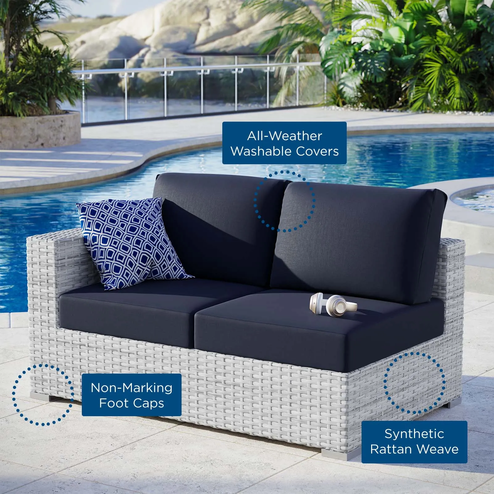 Convene Outdoor Patio Left-Arm Loveseat