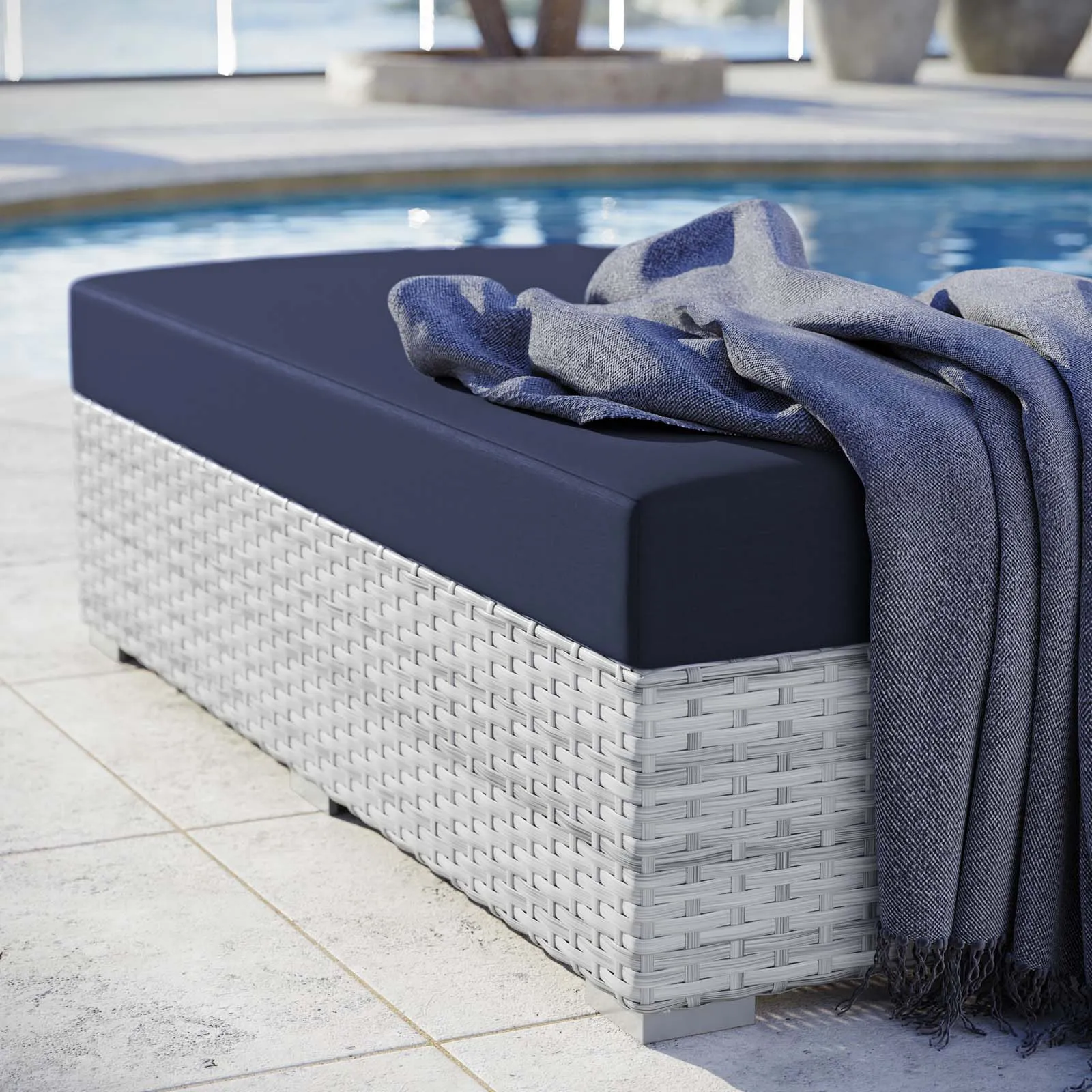 Convene Outdoor Patio Rectangular Ottoman