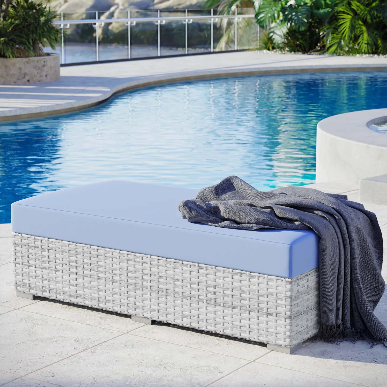 Convene Outdoor Patio Rectangular Ottoman