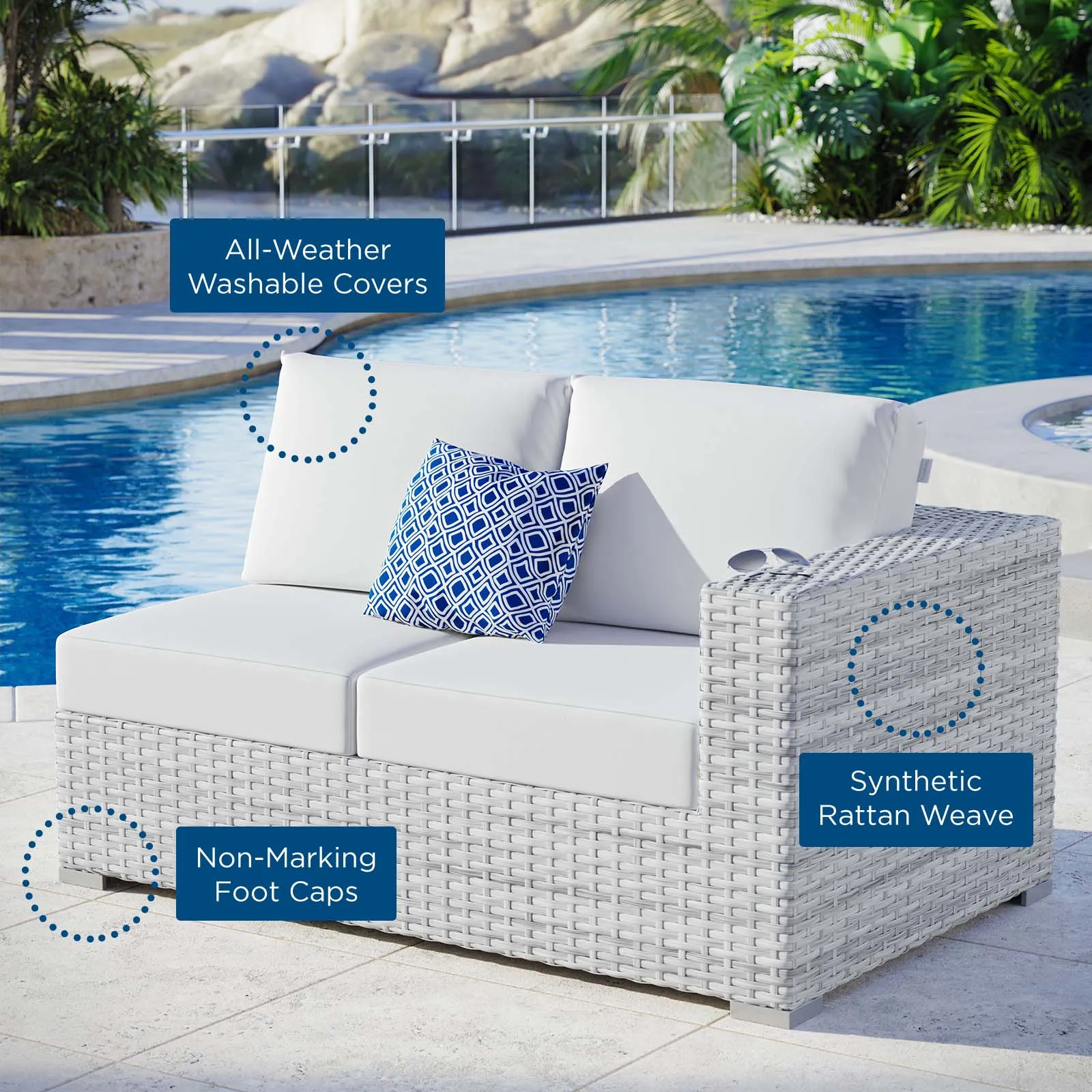 Convene Outdoor Patio Right-Arm Loveseat