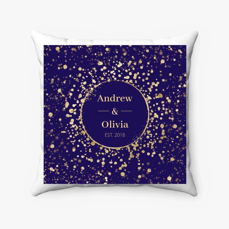 Custom Couple Names Pillow With Sparkles