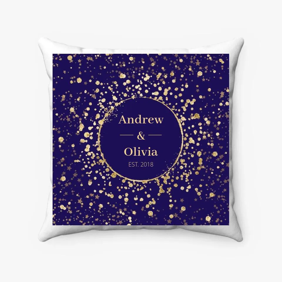 Custom Couple Names Pillow With Sparkles