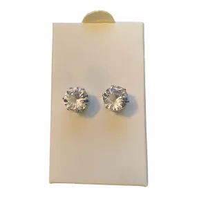 Diamond Large Faux Diamond Bling Stud Earrings