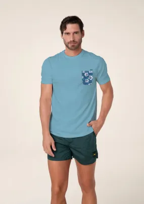 EFFEK T-SHIRT AZZURRA CON TASCHINO