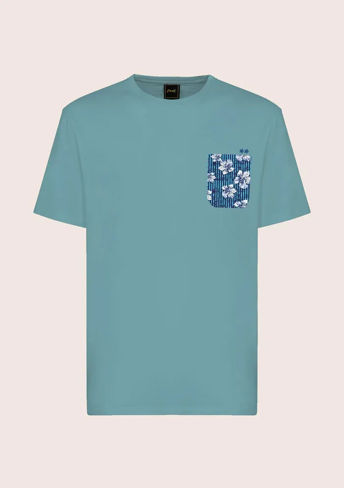 EFFEK T-SHIRT AZZURRA CON TASCHINO