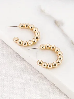 Envy Bubble Ball Hoop Earrings - Gold