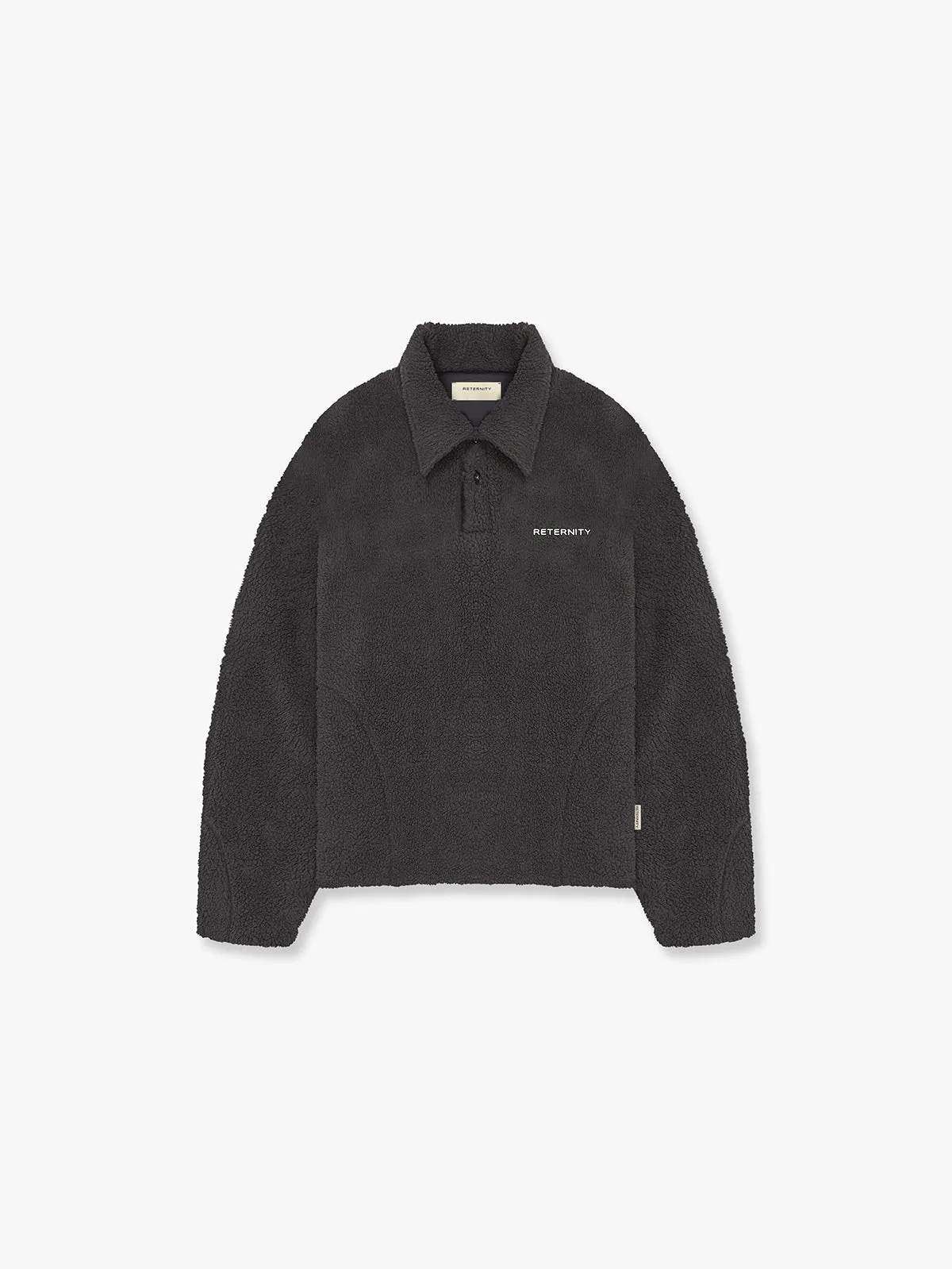 FLEECE POLO SWEATER - DARKGREY