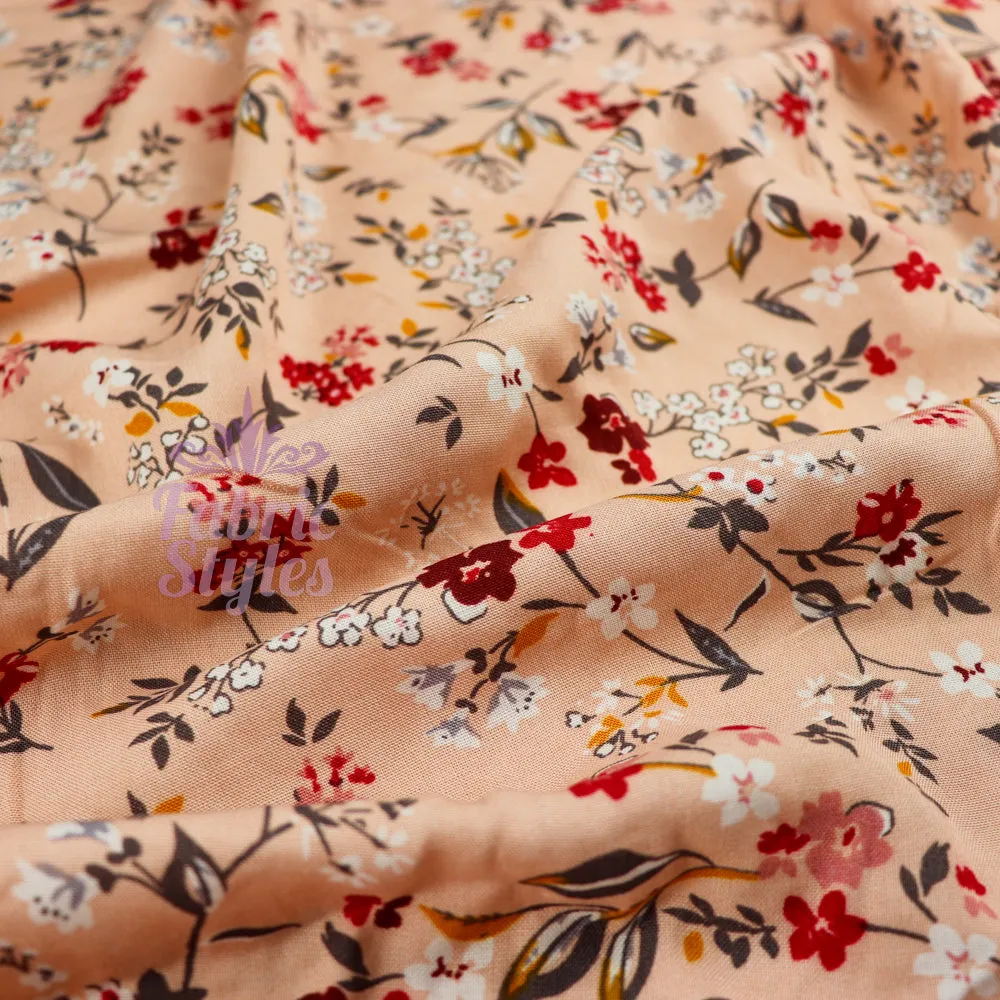 FS773 Blush Floral Leaves Viscose