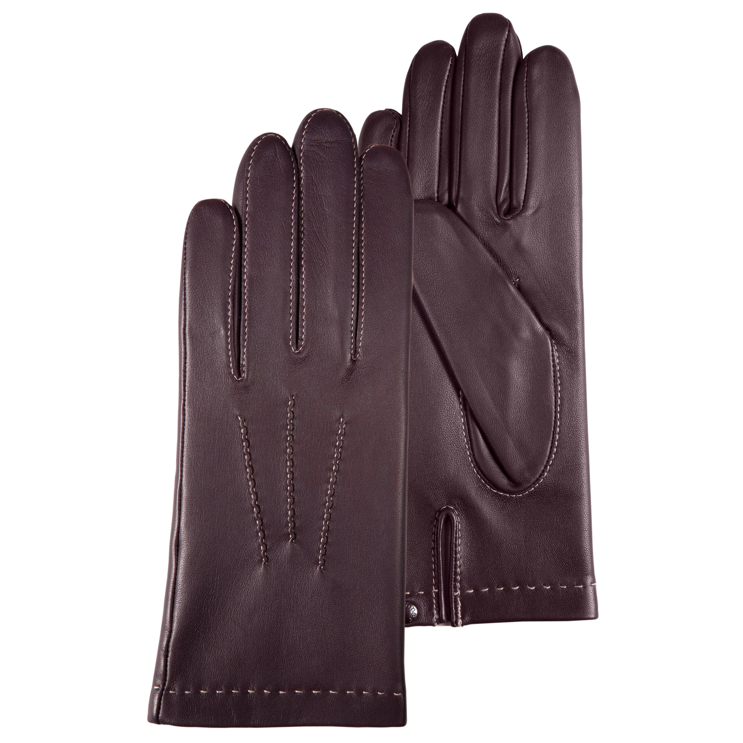 Gants Femme 3 baguettes cuir Grenat