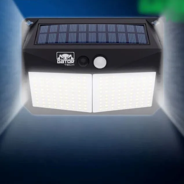 GatorXPro™ 228LED Solar Light: PIR Motion Sensor, Outdoor Security Garden Wall Lamp