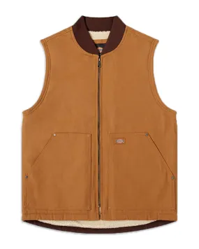 Gilet Dickies Duck Canvas Vest Stone Washed Brown Duck