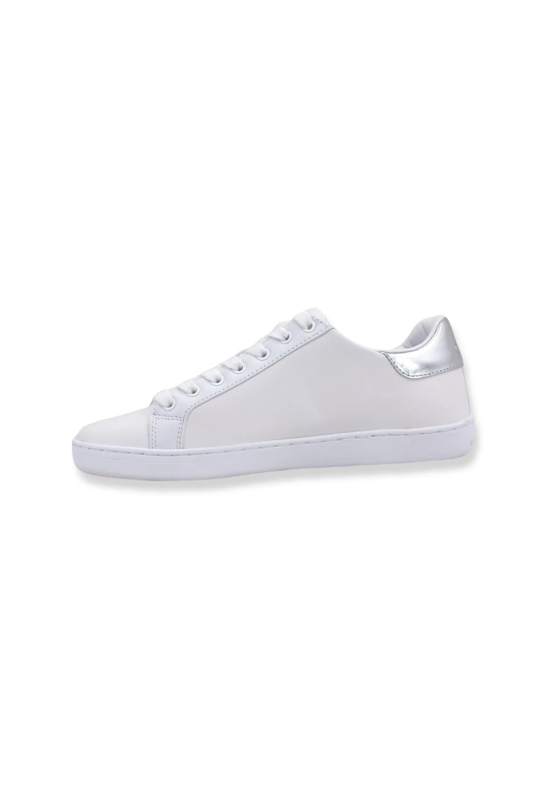 GUESS Sneaker Donna Bande Lamè White Silver FL6JBBLEA12