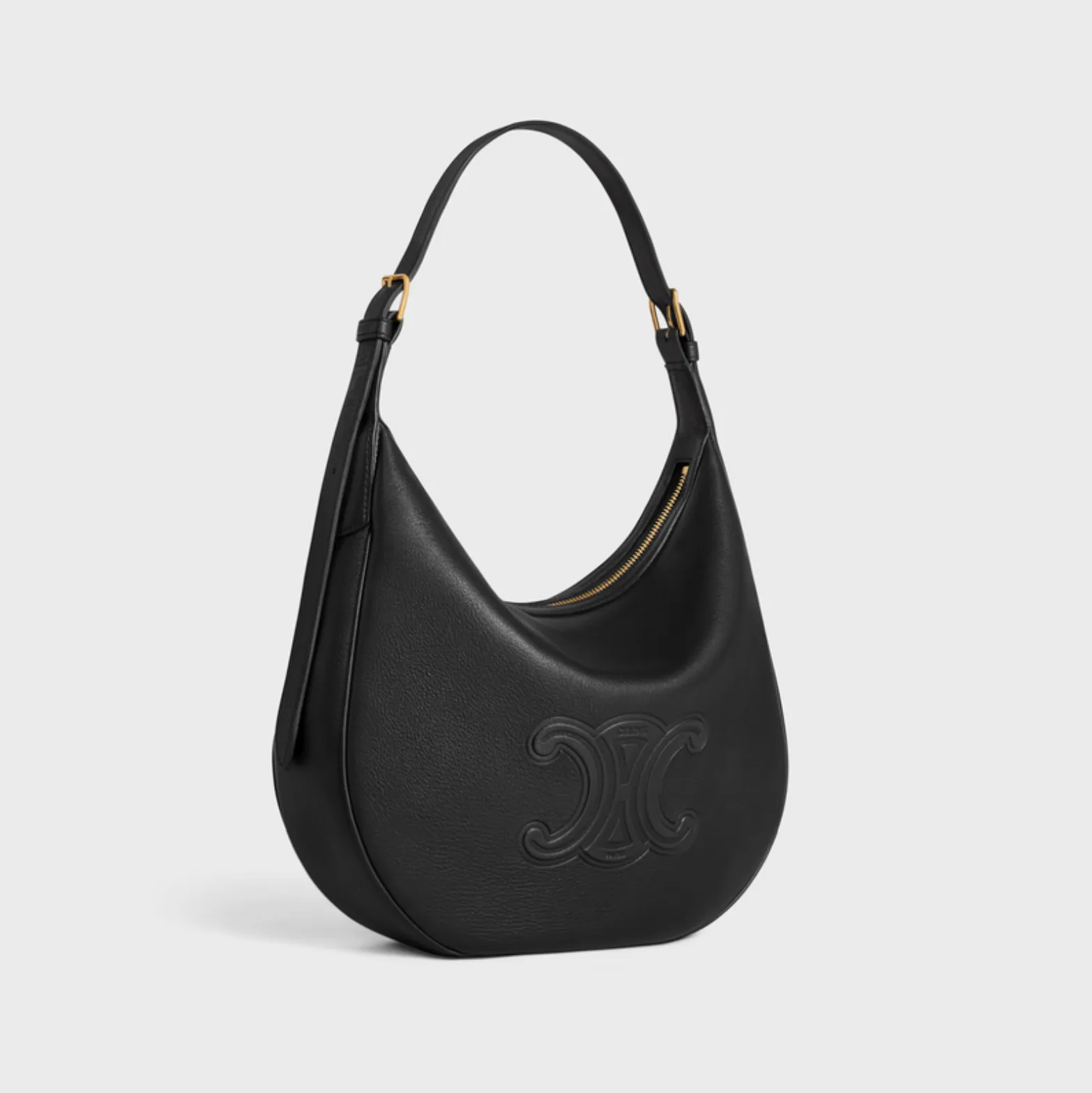 HELOISE CUIR TRIOMPHE BAG IN SUPPLE CALFSKIN - BLACK