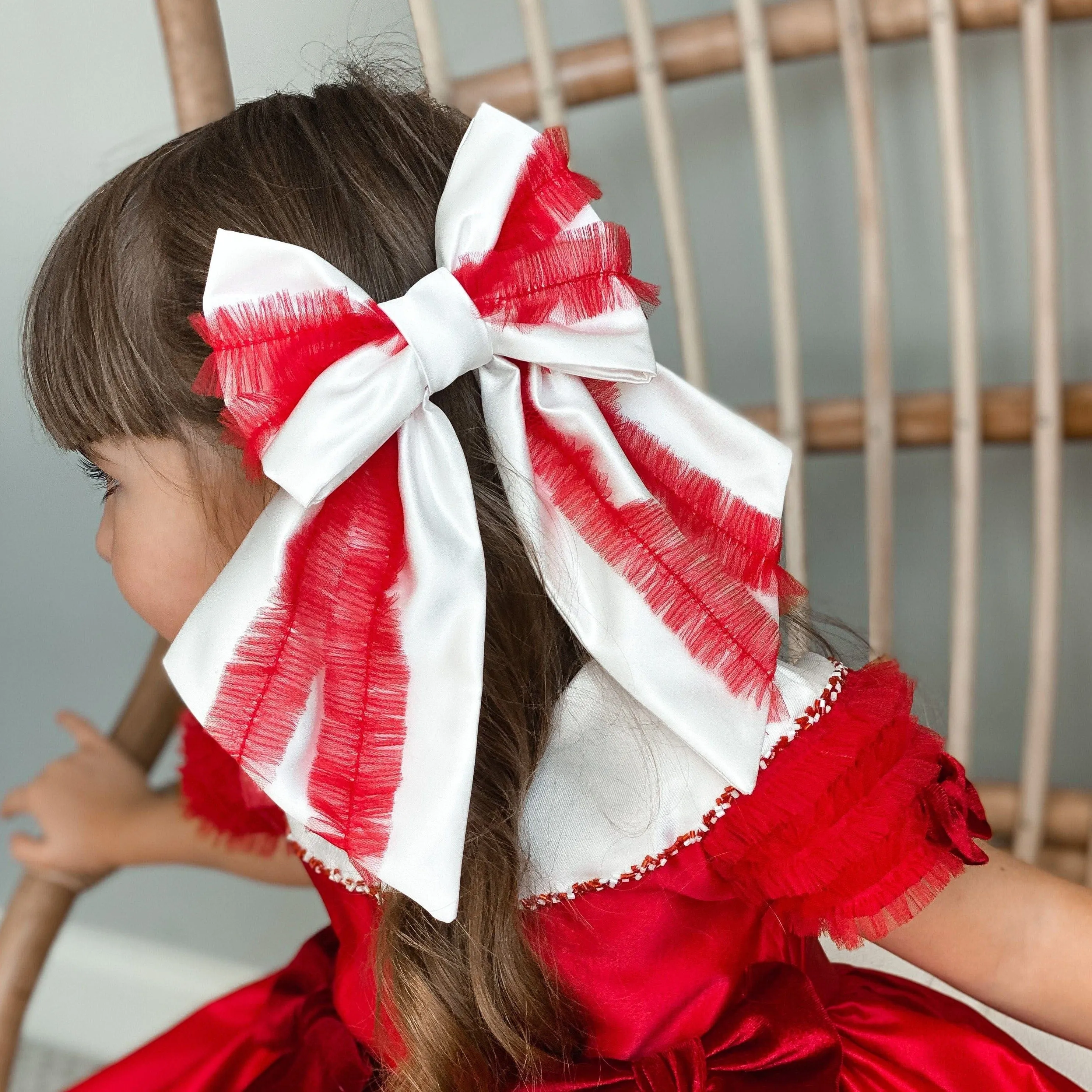 Holly Ruffle Hair Bow