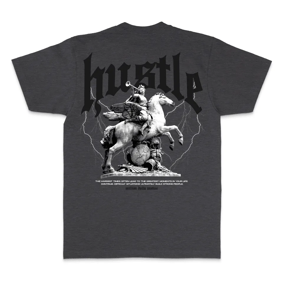 Hustle Builds Strong People - Heather Charcoal T-Shirt