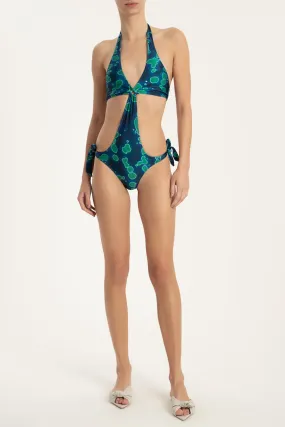 Island Print Cutting Details Swimsuit