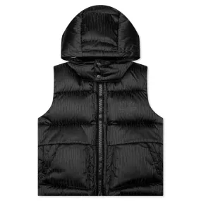 Jacquard Down Gilet - Black