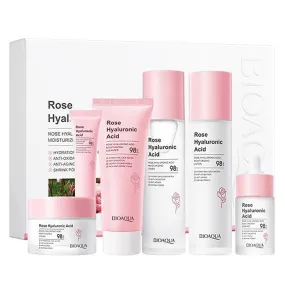 Kit x 5 Rutina de Rosas con cido Hialurónico | Tratamiento Facial Anti-Edad - BIOAQUA