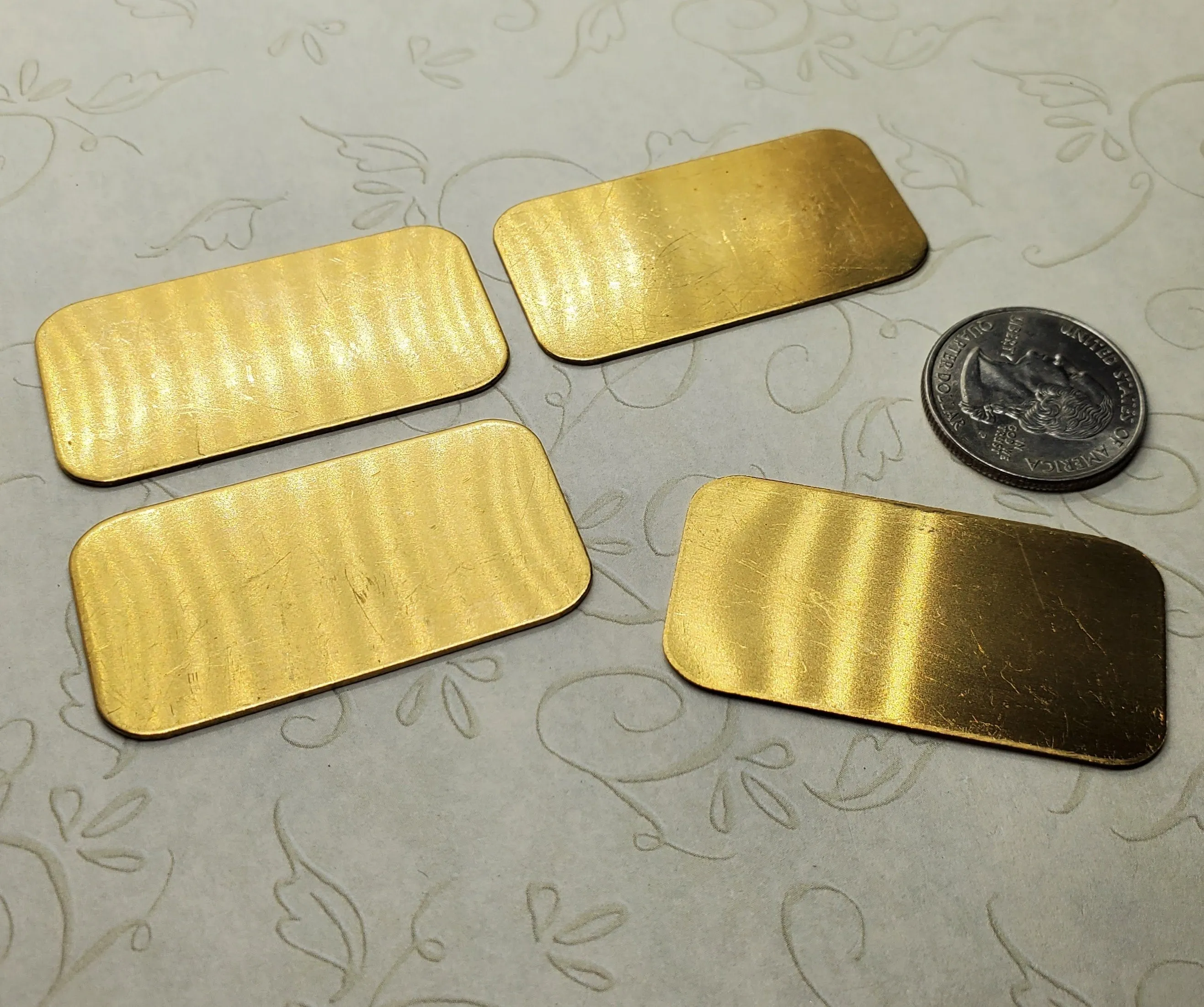 Large Raw Brass Rectangles (4) - TC263