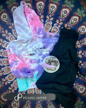 Last Few! Be Kind, Be Brave- Tie Dye Crop Hoodie