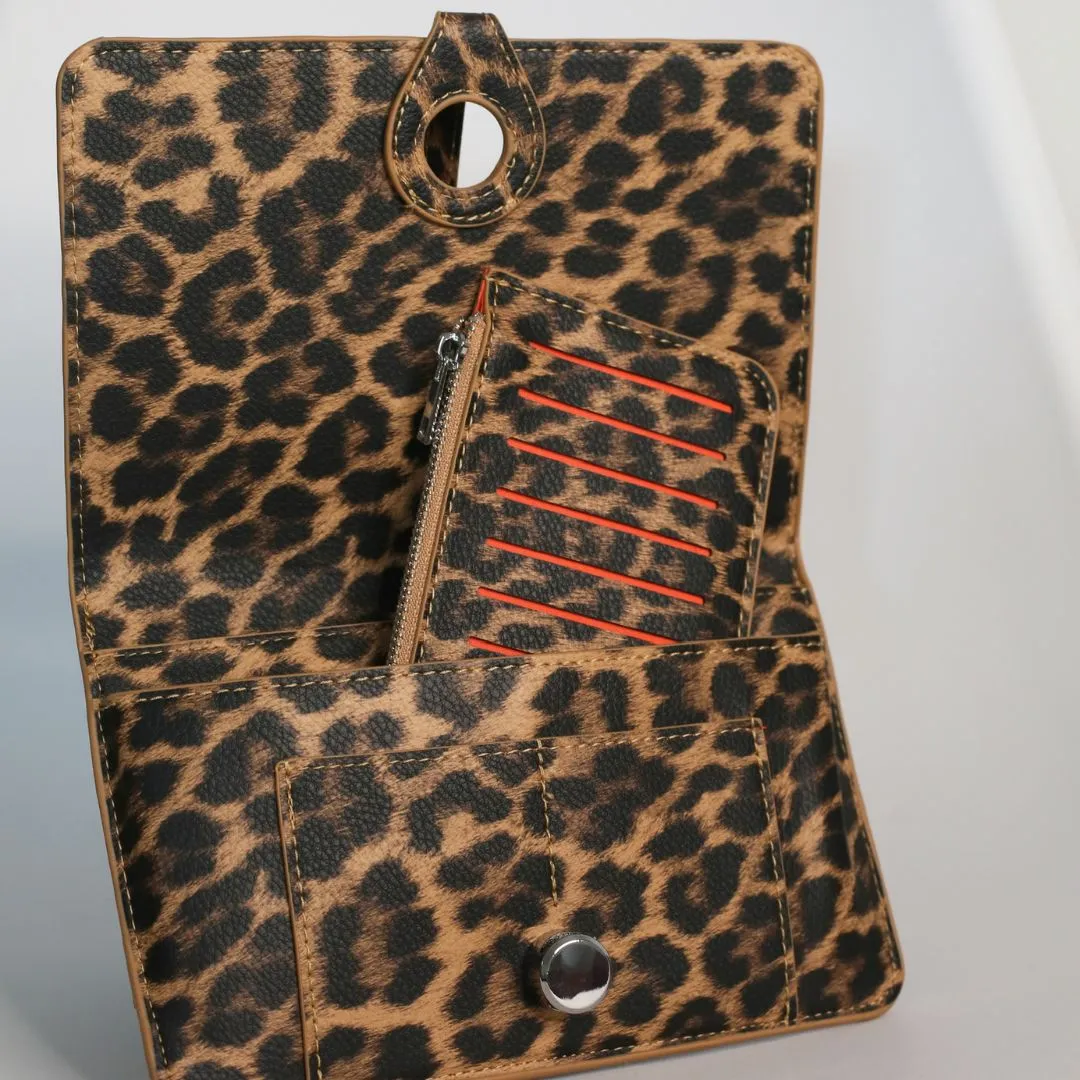 Leopard Print Wallet & Coin Purse - Brown Leopard