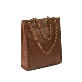 LONG BROWN CROCODILE BAG