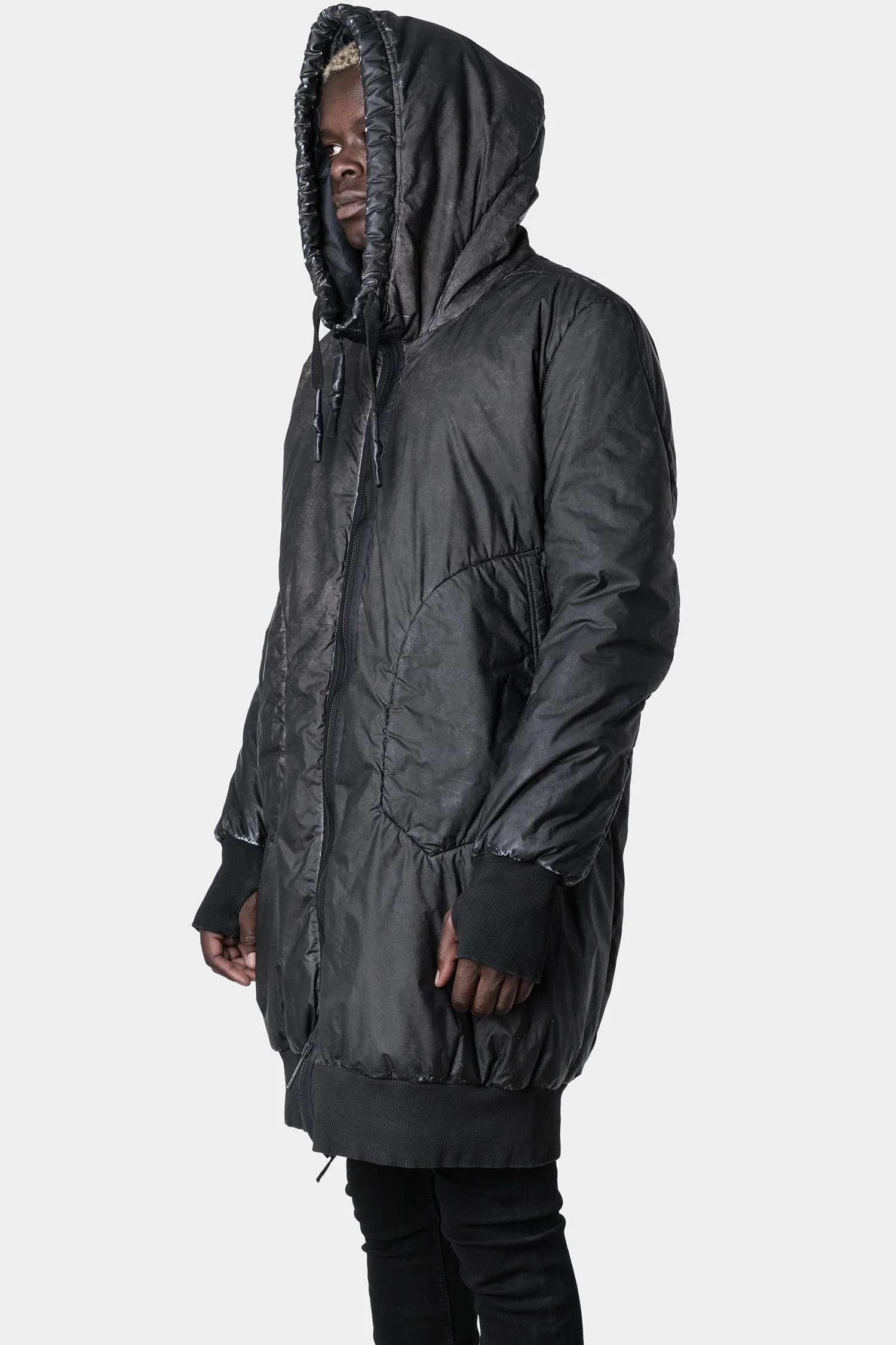 Long hooded reflective parkas