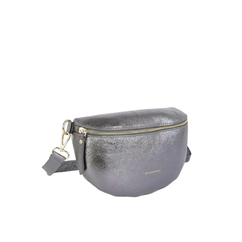 Maison Fanli - Leather Crossbody - Metallic Marine