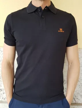 Markup abbigliamento uomo polo piquè nera art.547